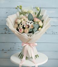 Букет цветов из:  Розы и Лизиантусы в Марьино Сергиево-Посадский района