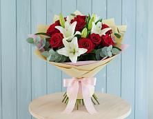 Букет цветов из:  Лилии и Розы #REPLACE_PRED# Марьино Сергиево-Посадский района