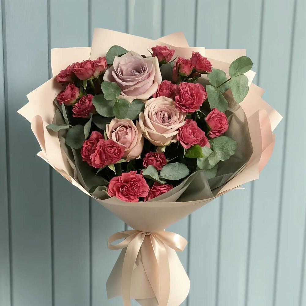 Букет цветов из: Гвоздики и Розы в Марьино Сергиево-Посадский района