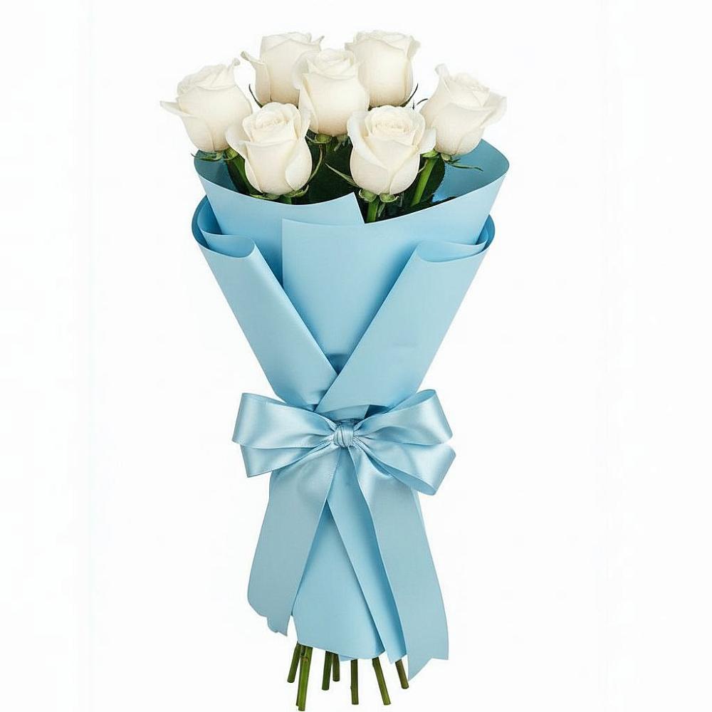 Букет 7 белых роз Проуд в Марьино Сергиево-Посадский района