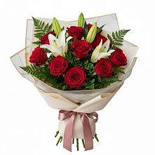 Букет цветов из:  Лилии и Розы в Марьино Сергиево-Посадский района