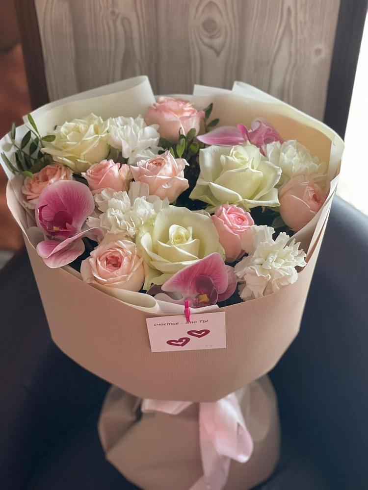 Букет цветов из: Орхидеи, Розы и Гвоздики в Марьино Сергиево-Посадский района