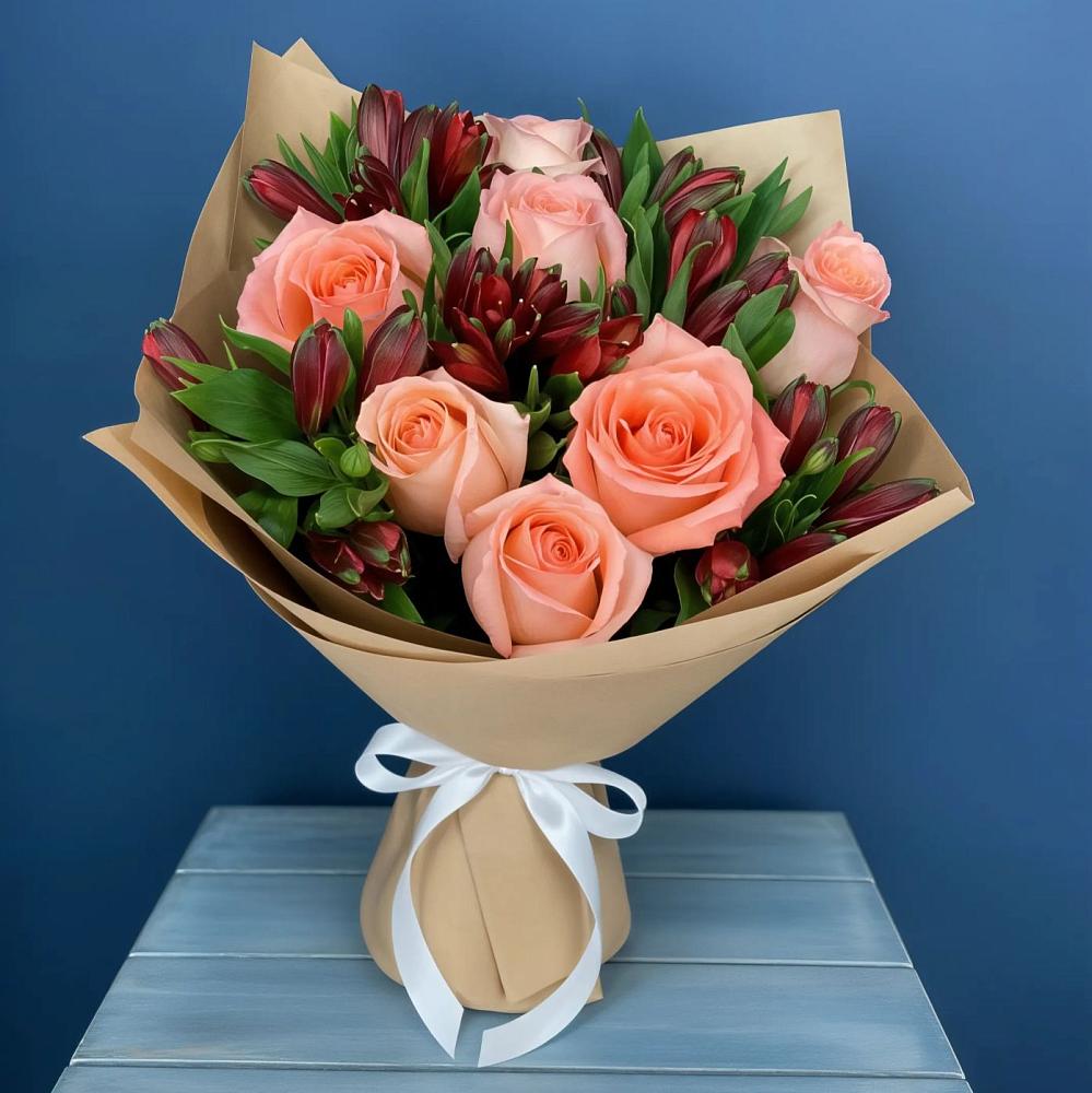 Букет цветов из: Розы и Альстромерии в Марьино Сергиево-Посадский района