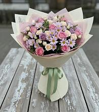 Букет цветов из:  Розы и Хризантемы в Марьино Сергиево-Посадский района