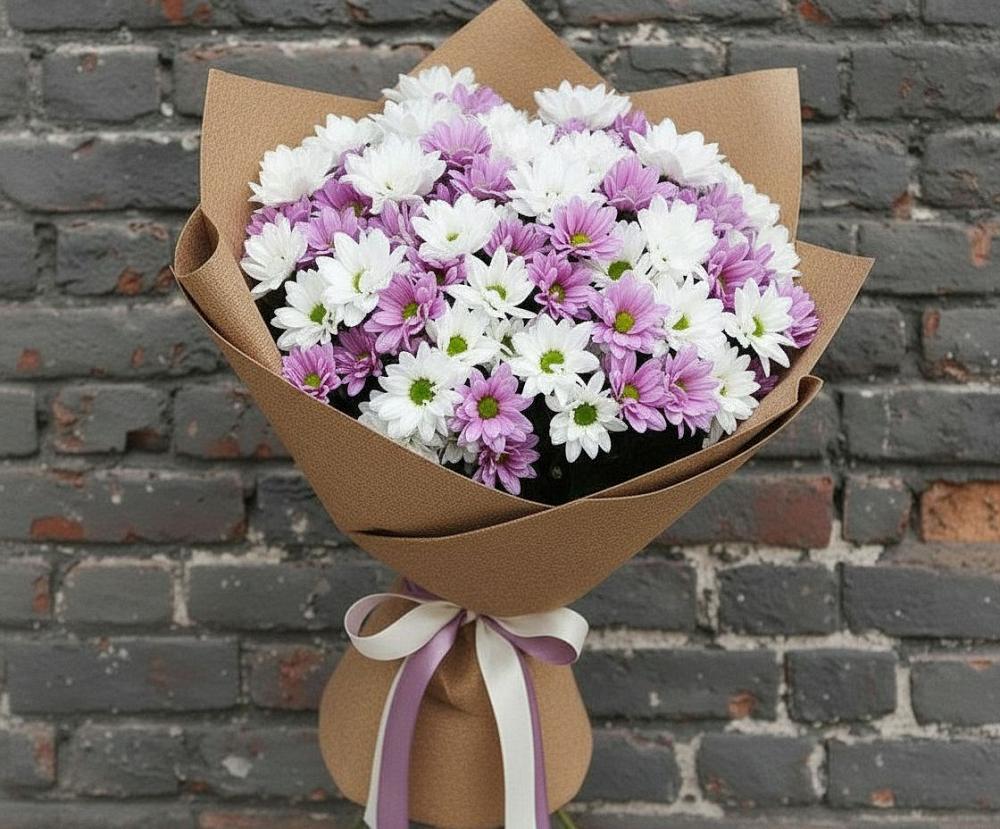 Букет цветов из: Хризантемы в Марьино Сергиево-Посадский района