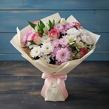 Букет цветов из:  Хризантемы, Альстромерии и Розы #REPLACE_PRED# Марьино Сергиево-Посадский района