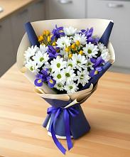 Букет цветов из:  Розы, Ирисы и Хризантемы #REPLACE_PRED# Марьино Сергиево-Посадский района