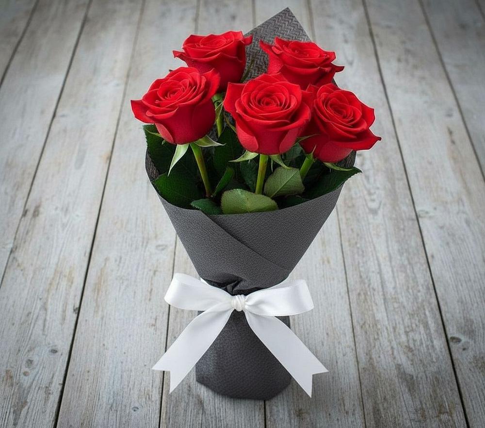 Букет 5 Красных роз Эдлесс Лав в Марьино Сергиево-Посадский района