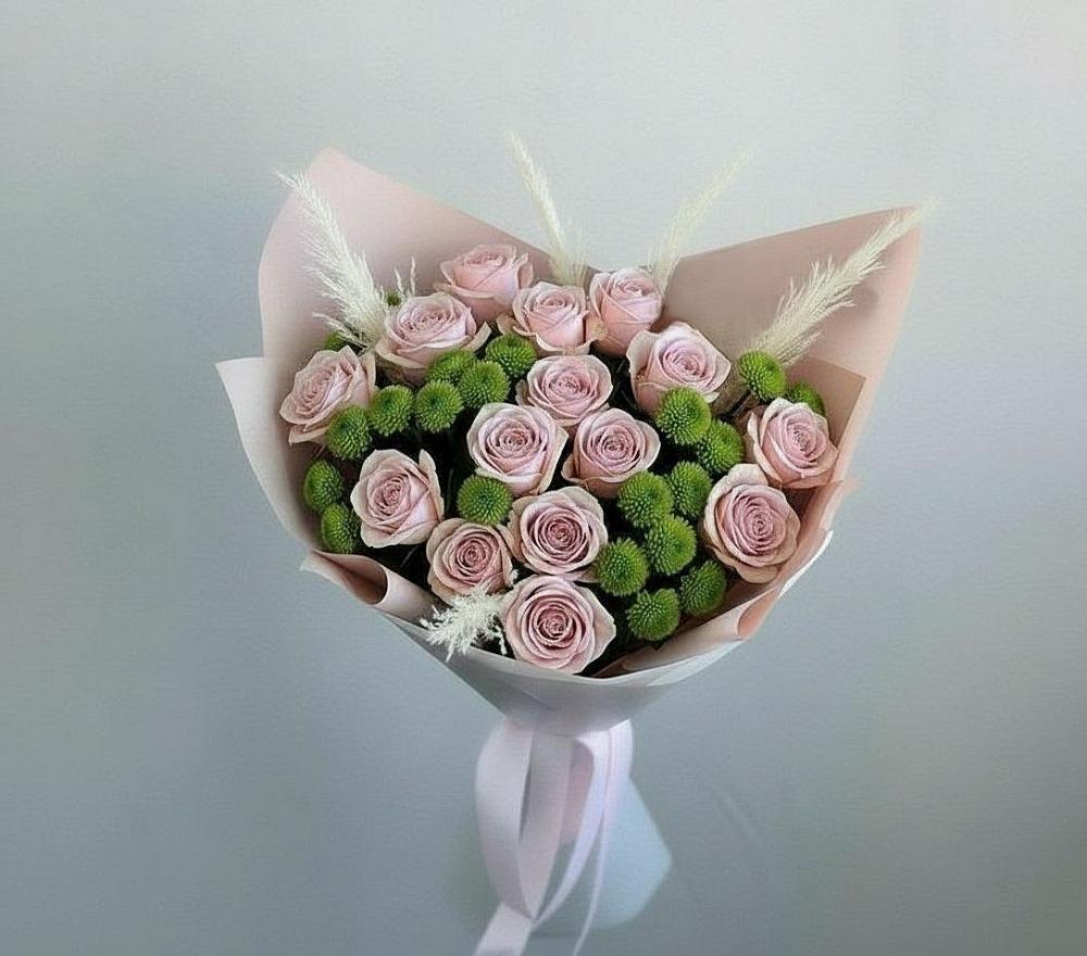 Букет цветов из: Розы и Хризантемы в Марьино Сергиево-Посадский района