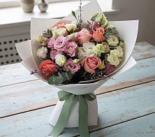 Букет цветов из:  Розы, Лизиантусы и Гвоздики #REPLACE_PRED# Марьино Сергиево-Посадский района