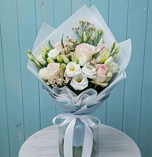 Букет цветов из:  Розы и Лизиантусы в Марьино Сергиево-Посадский района
