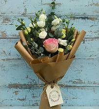 Букет цветов из:  Розы и Лизиантусы в Марьино Сергиево-Посадский района