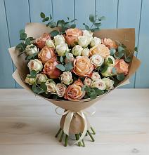 Букет цветов из:  Альстромерии и Розы в Марьино Сергиево-Посадский района